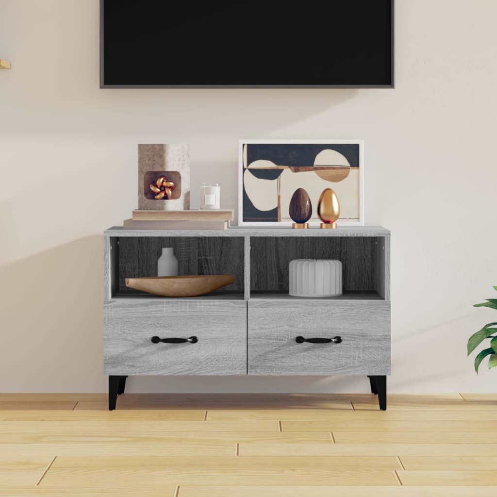 vidaXL Meuble TV Gris Sonoma 80x36x50 cm Bois d'ingénierie