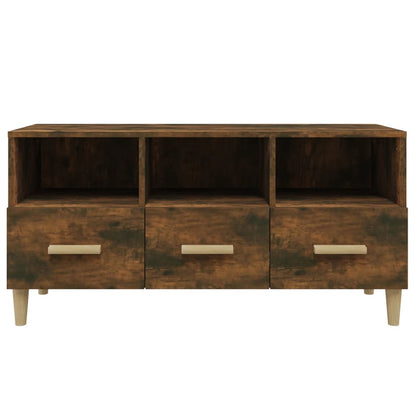 vidaXL Meuble TV chêne fumé 102x36x50 cm Aggloméré