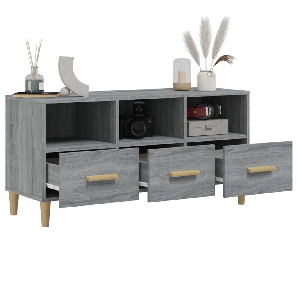 vidaXL Meuble TV gris Sonoma 102x36x50 cm en bois d'ingénierie
