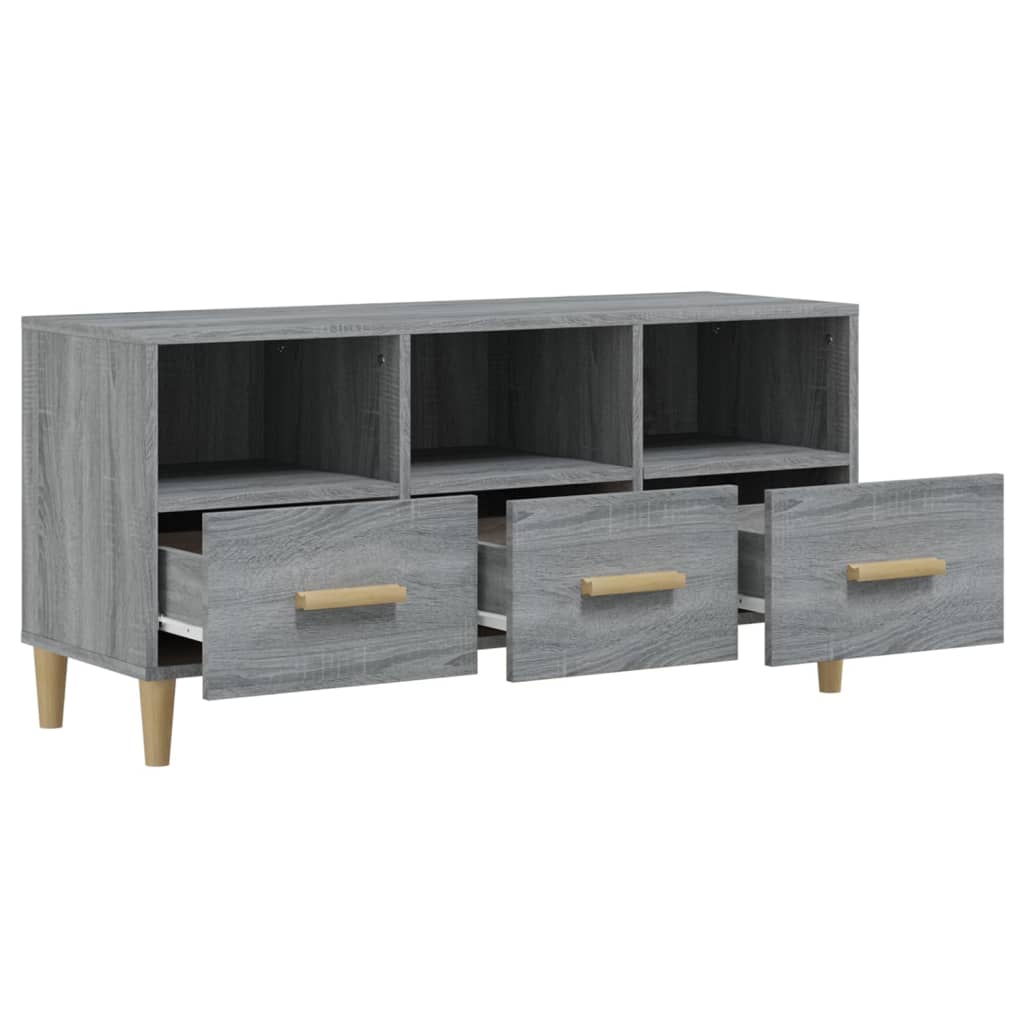vidaXL Meuble TV gris Sonoma 102x36x50 cm en bois d'ingénierie