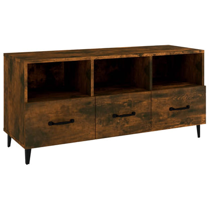 vidaXL Meuble TV chêne fumé 102x35x50 cm Aggloméré