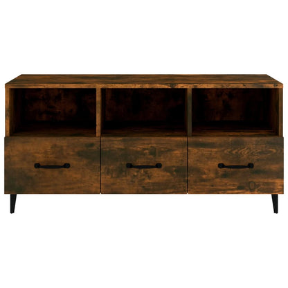 vidaXL Meuble TV chêne fumé 102x35x50 cm Aggloméré