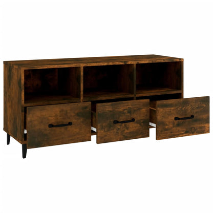 vidaXL Meuble TV chêne fumé 102x35x50 cm Aggloméré