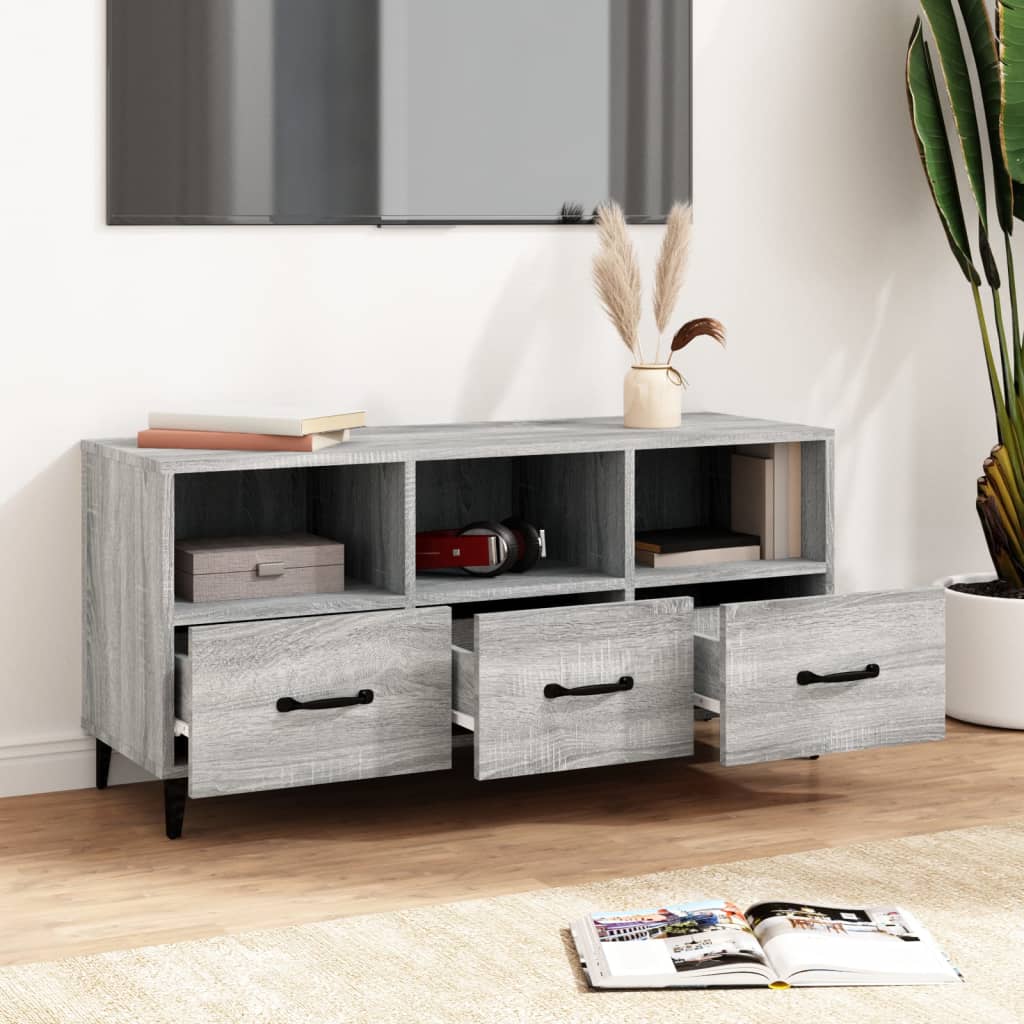 vidaXL Meuble TV gris Sonoma 102x35x50 cm Aggloméré