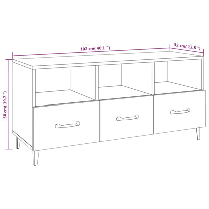 vidaXL Meuble TV gris Sonoma 102x35x50 cm Aggloméré