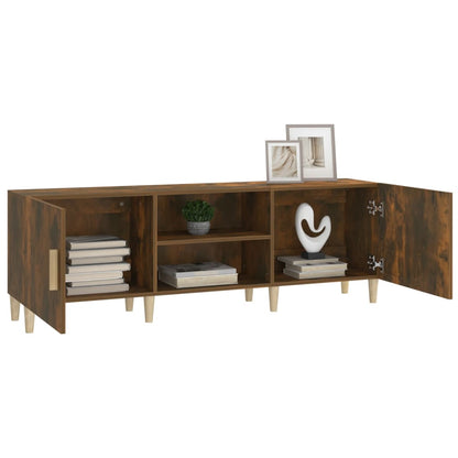 vidaXL Meuble TV chêne fumé 150x30x50 cm Aggloméré