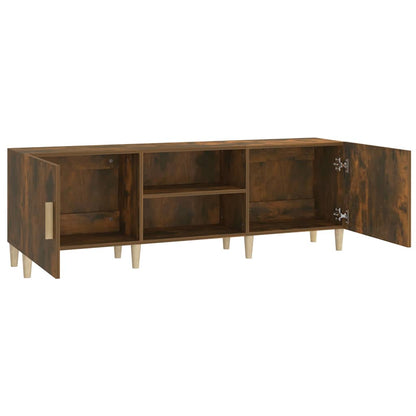 vidaXL Meuble TV chêne fumé 150x30x50 cm Aggloméré