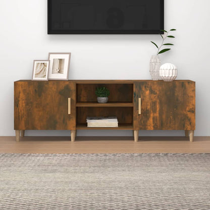 vidaXL Meuble TV chêne fumé 150x30x50 cm Aggloméré