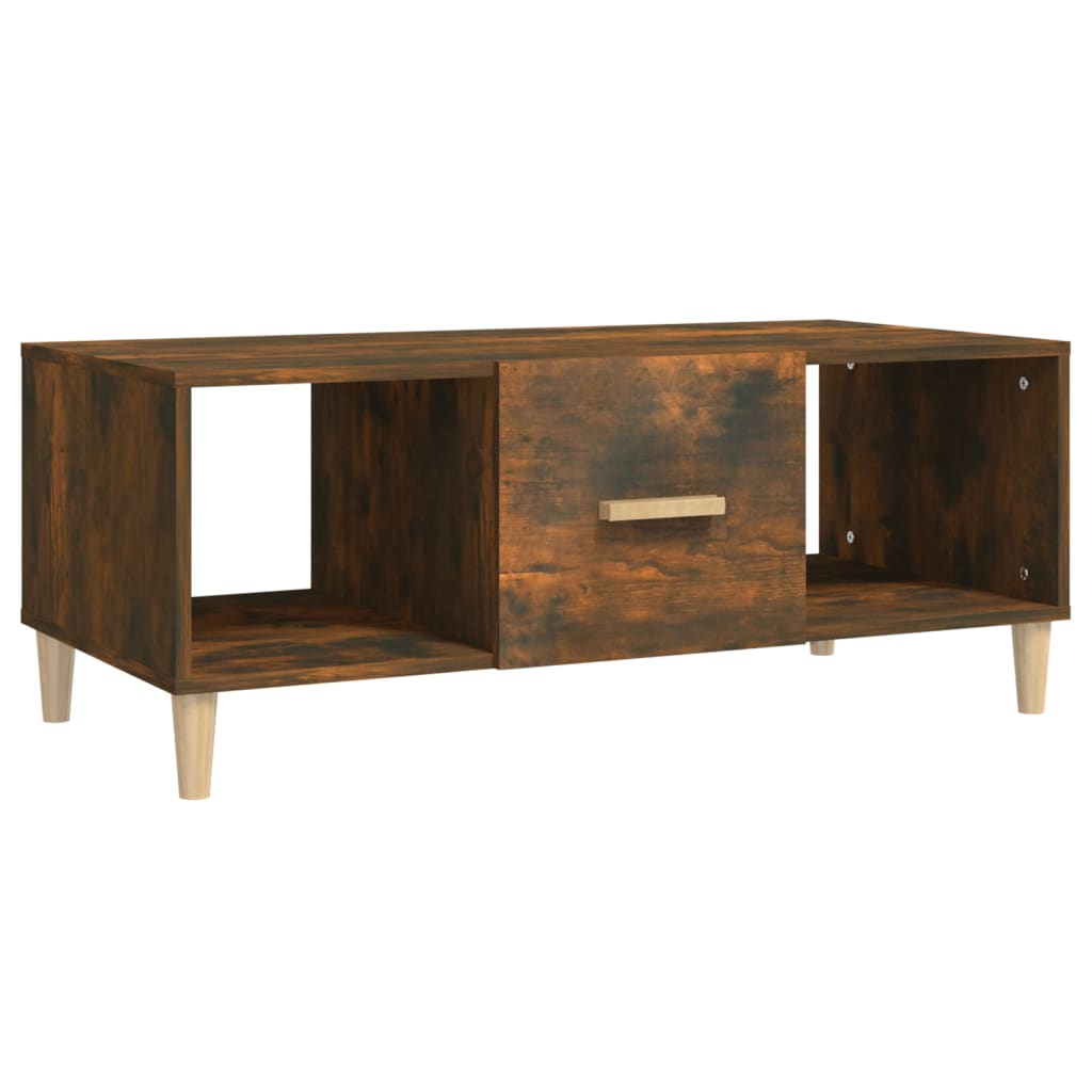 vidaXL Table basse en chêne fumé 102x50x40 cm, bois d'ingénierie
