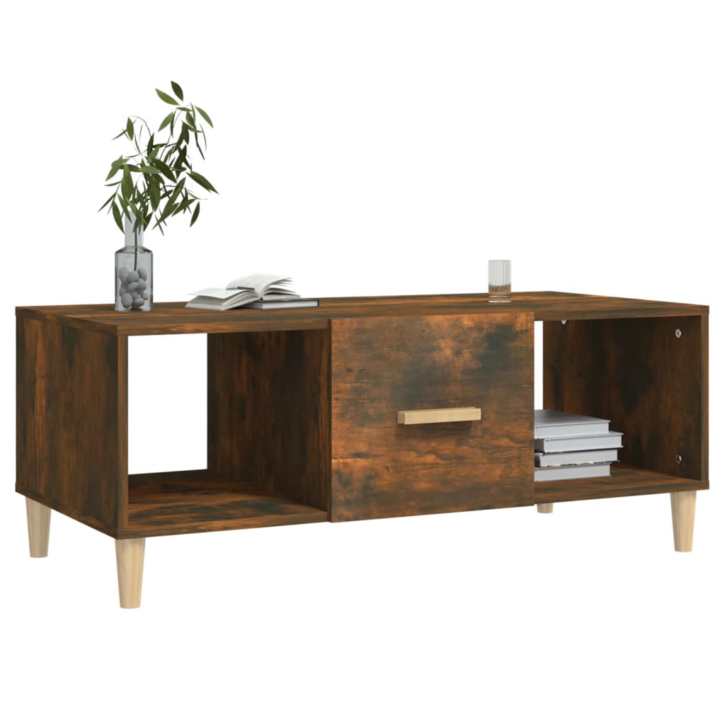 vidaXL Table basse en chêne fumé 102x50x40 cm, bois d'ingénierie
