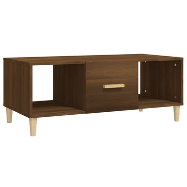 vidaXL Table basse marron aspect chêne 102x50x40 cm bois d'ingénierie