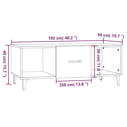 vidaXL Couchtisch Grau Sonoma 102x50x40 cm Holzwerkstoff