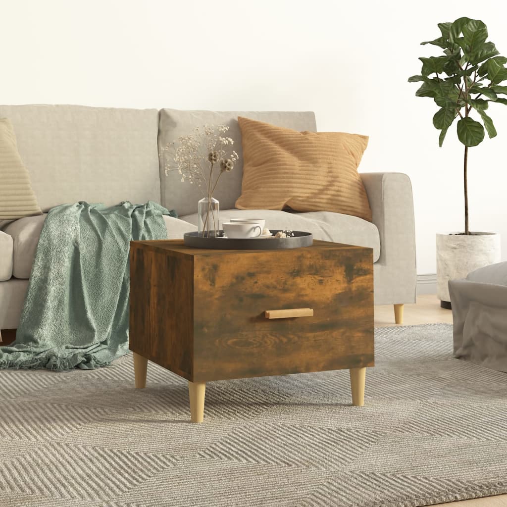 vidaXL Couchtisch Räuchereiche 50x50x40 cm Holzwerkstoff
