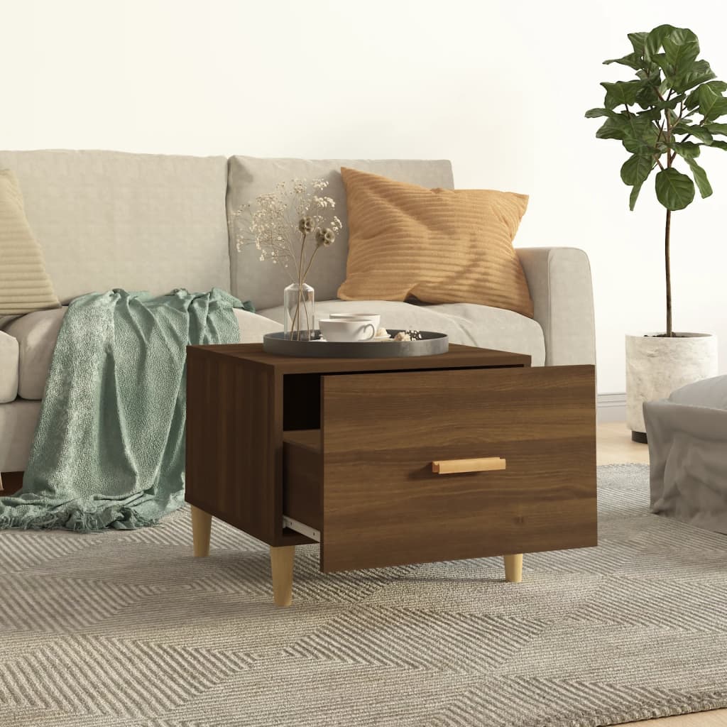 vidaXL Table basse marron chêne 50x50x40 cm, bois d'ingénierie