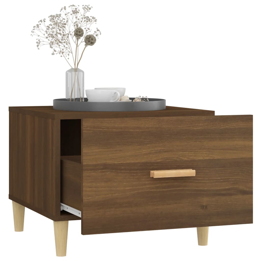 vidaXL Table basse marron chêne 50x50x40 cm, bois d'ingénierie