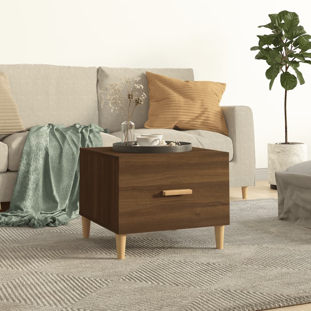 vidaXL Table basse marron chêne 50x50x40 cm, bois d'ingénierie