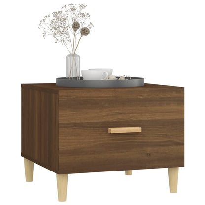 vidaXL Tables basses 2 pcs Aspect chêne marron 50x50x40 cm Bois d'ingénierie