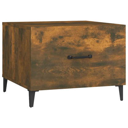 vidaXL Couchtische mit Metallbeinen 2 Stk. Räuchereiche 50x50x40 cm