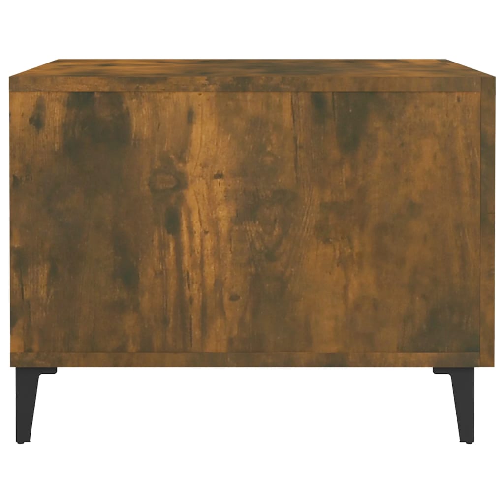 vidaXL Couchtische mit Metallbeinen 2 Stk. Räuchereiche 50x50x40 cm