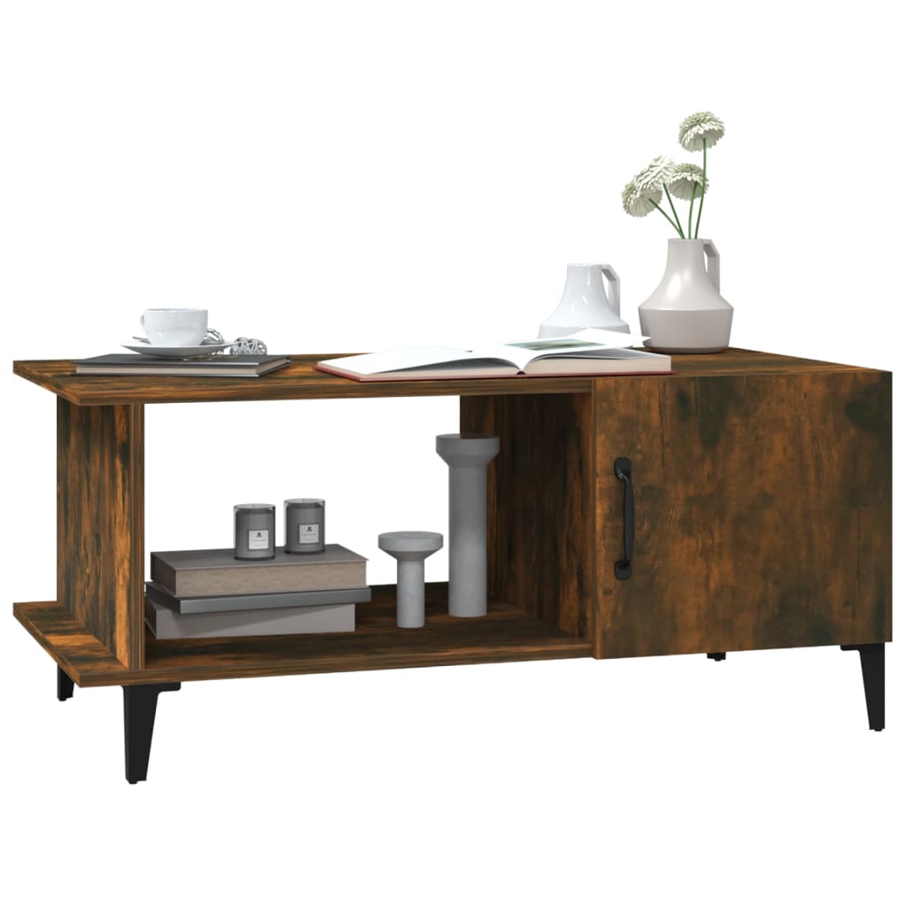vidaXL Couchtisch Räuchereiche 90x50x40 cm Holzwerkstoff