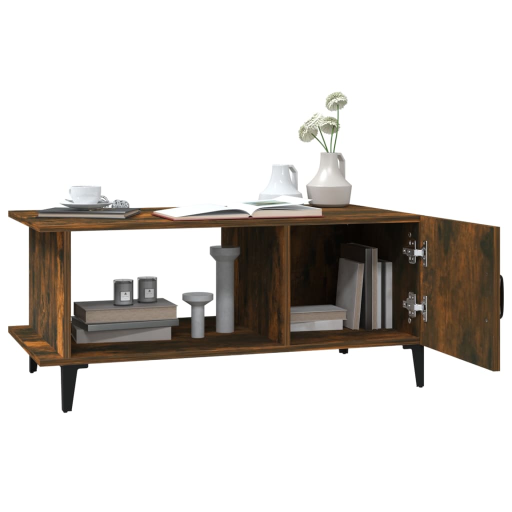 vidaXL Couchtisch Räuchereiche 90x50x40 cm Holzwerkstoff