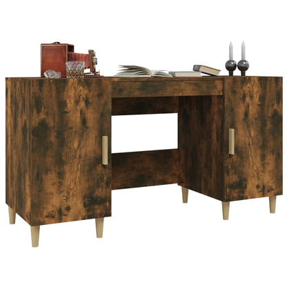 vidaXL Bureau chêne fumé 140x50x75 cm en bois d'ingénierie