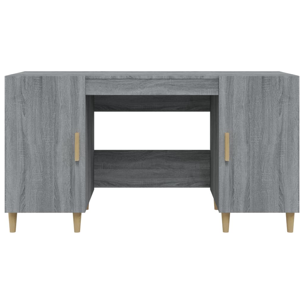 vidaXL Schreibtisch Grau Sonoma 140x50x75 cm Holzwerkstoff
