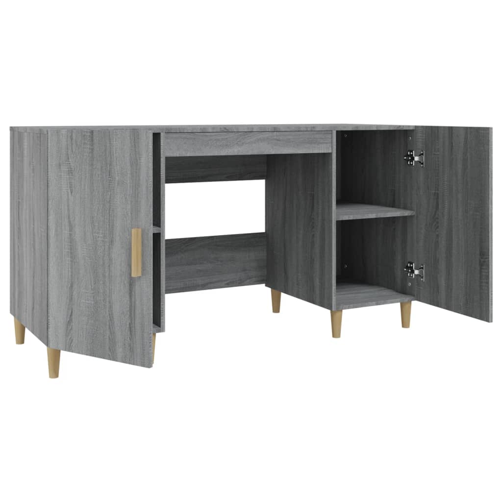 vidaXL Schreibtisch Grau Sonoma 140x50x75 cm Holzwerkstoff