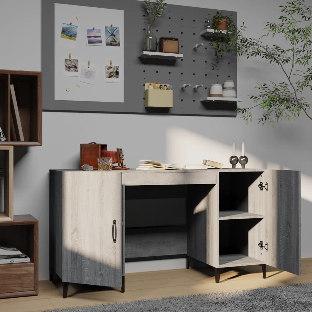 vidaXL Bureau gris Sonoma 140x50x75 cm Aggloméré