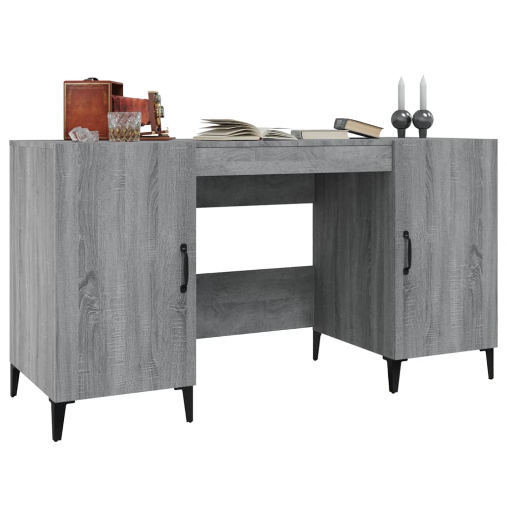 vidaXL Bureau gris Sonoma 140x50x75 cm Aggloméré