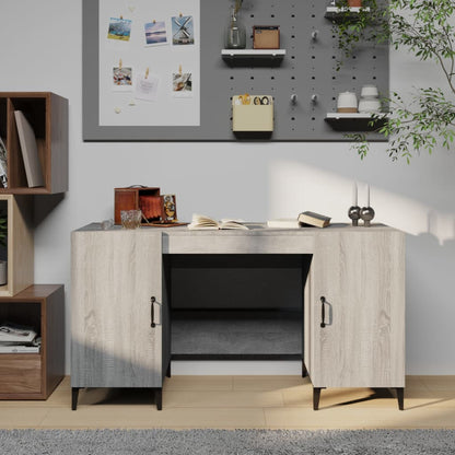 vidaXL Bureau gris Sonoma 140x50x75 cm Aggloméré