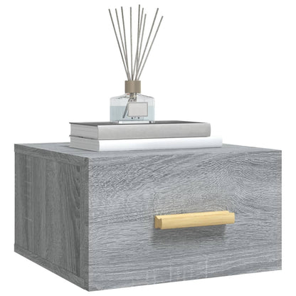 vidaXL Wand-Nachttische 2 Stk. Grau Sonoma 35x35x20 cm