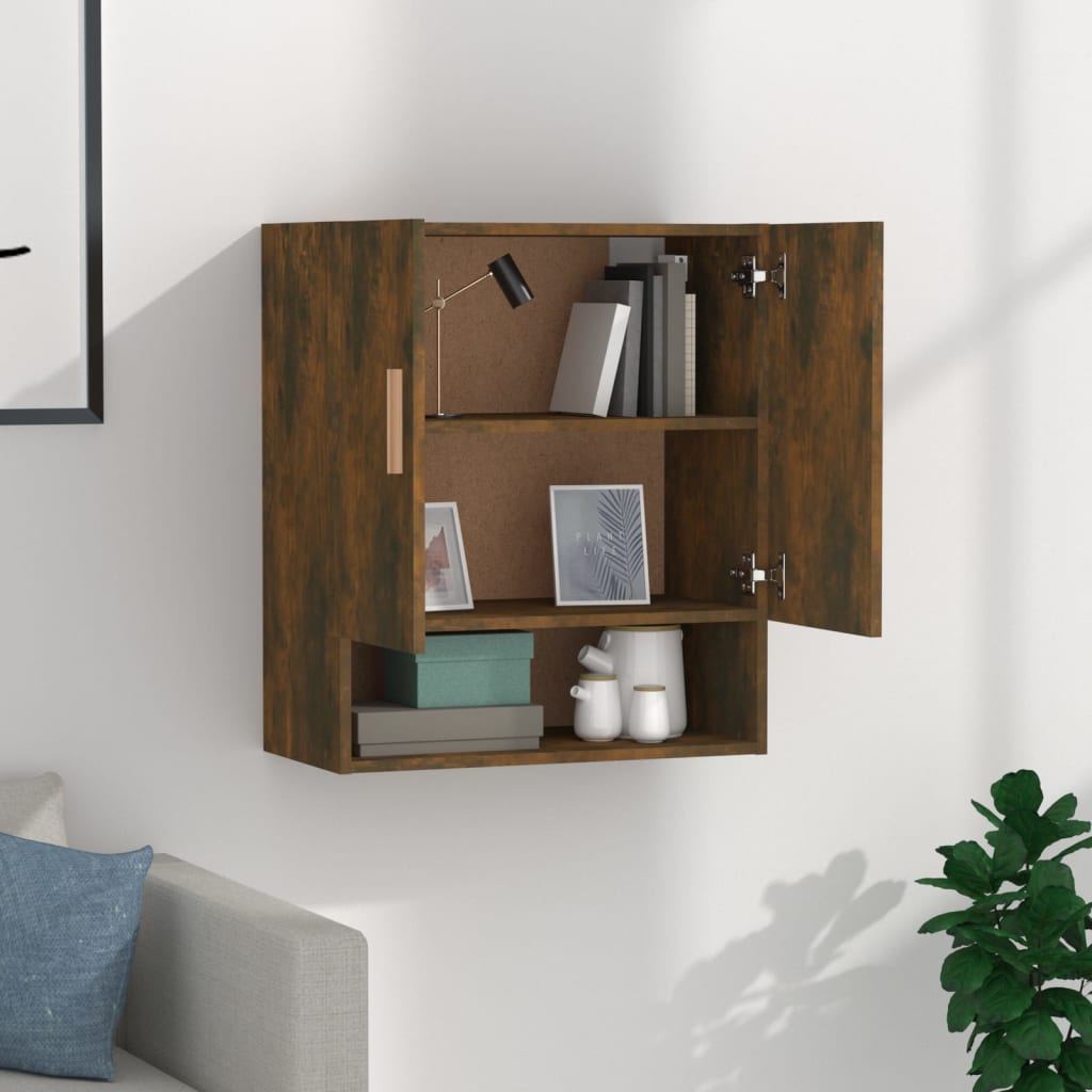 vidaXL Armoire murale chêne fumé 60x31x70 cm bois d'ingénierie