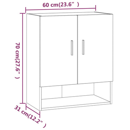 vidaXL Armoire murale chêne fumé 60x31x70 cm bois d'ingénierie