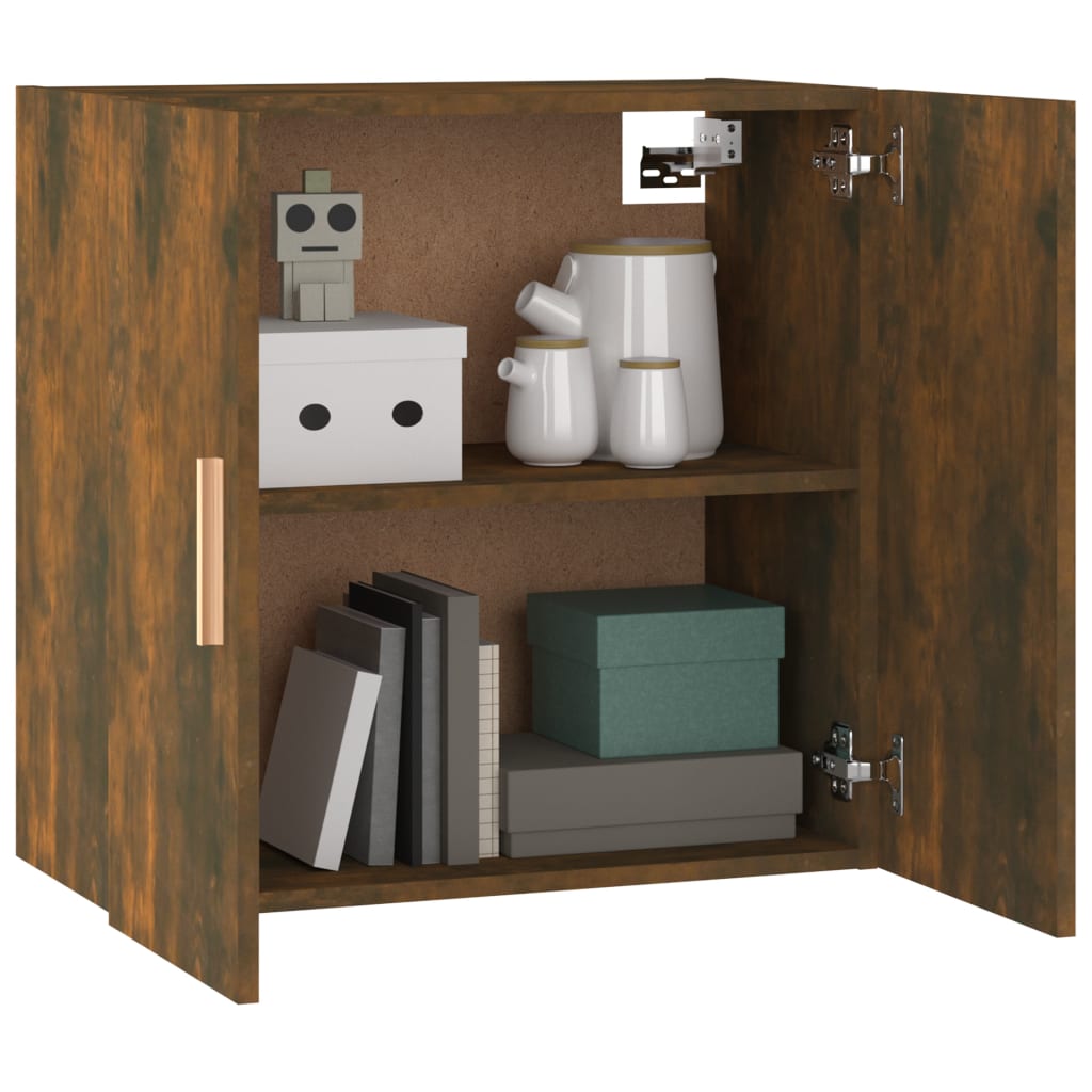 vidaXL Meuble haut mural chêne fumé 60x30x60 cm bois d'ingénierie