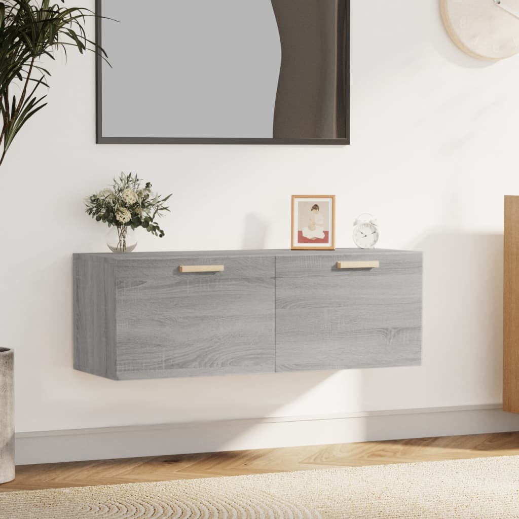 vidaXL Armoire murale gris Sonoma 100x36,5x35 cm Aggloméré