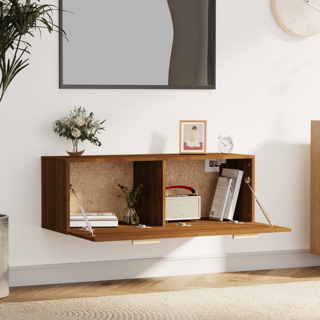 vidaXL Armoire murale aspect chêne marron 100x36,5x35 cm en bois d'ingénierie