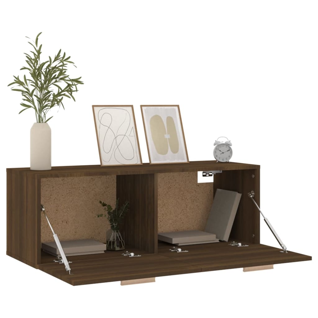 vidaXL Armoire murale aspect chêne marron 100x36,5x35 cm en bois d'ingénierie