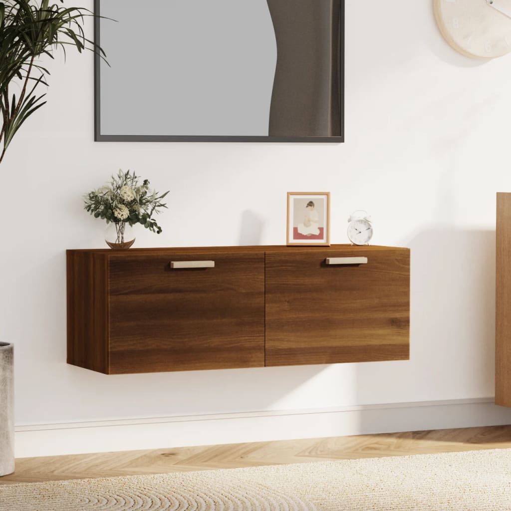 vidaXL Armoire murale aspect chêne marron 100x36,5x35 cm en bois d'ingénierie