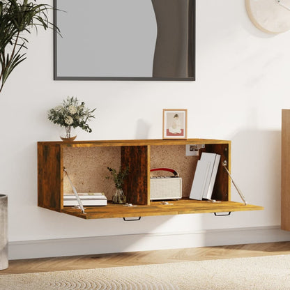 vidaXL Armoire murale chêne fumé 100x36,5x35 cm bois d'ingénierie