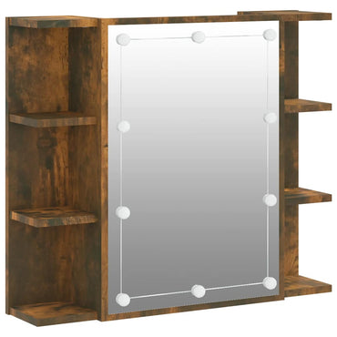 vidaXL Armoire de toilette avec LED Chêne fumé 70x16,5x60 cm