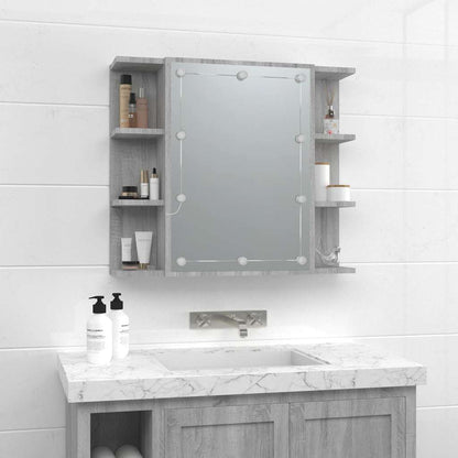 vidaXL Armoire de toilette avec LED Gris Sonoma 70x16,5x60 cm