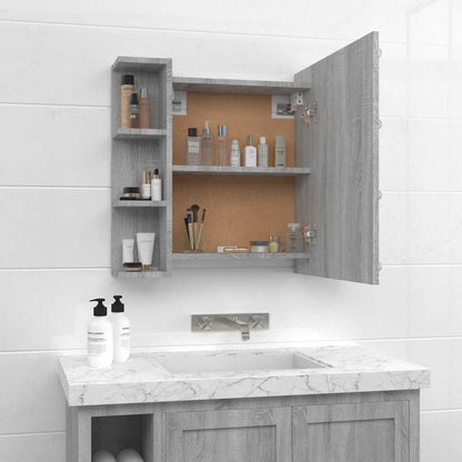 Spiegelschrank mit LED Grau Sonoma 70x16,5x60 cm