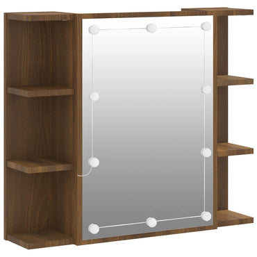 vidaXL Armoire de toilette avec LED aspect chêne marron 70x16,5x60 cm