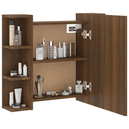 vidaXL Armoire de toilette avec LED aspect chêne marron 70x16,5x60 cm