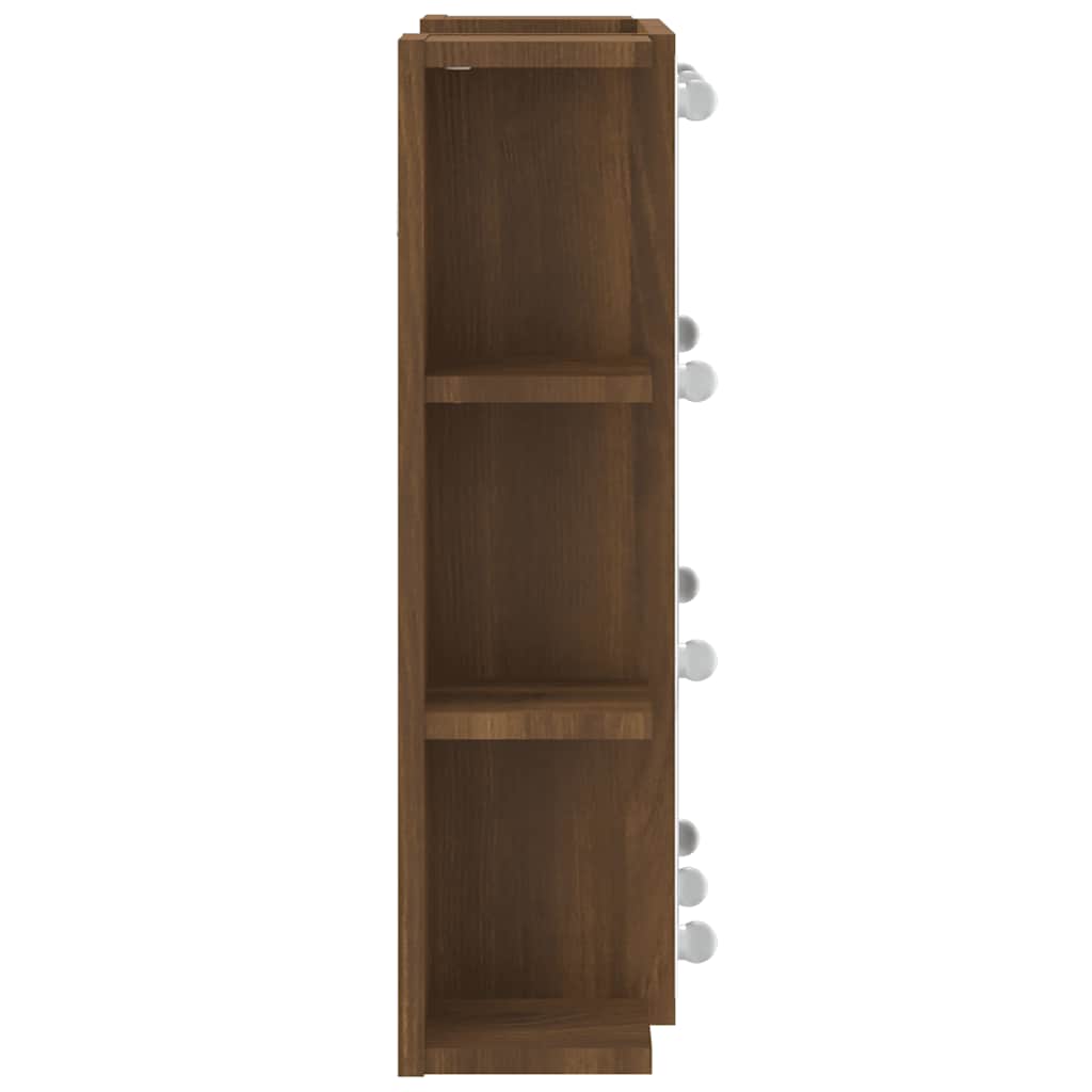vidaXL Armoire de toilette avec LED aspect chêne marron 70x16,5x60 cm