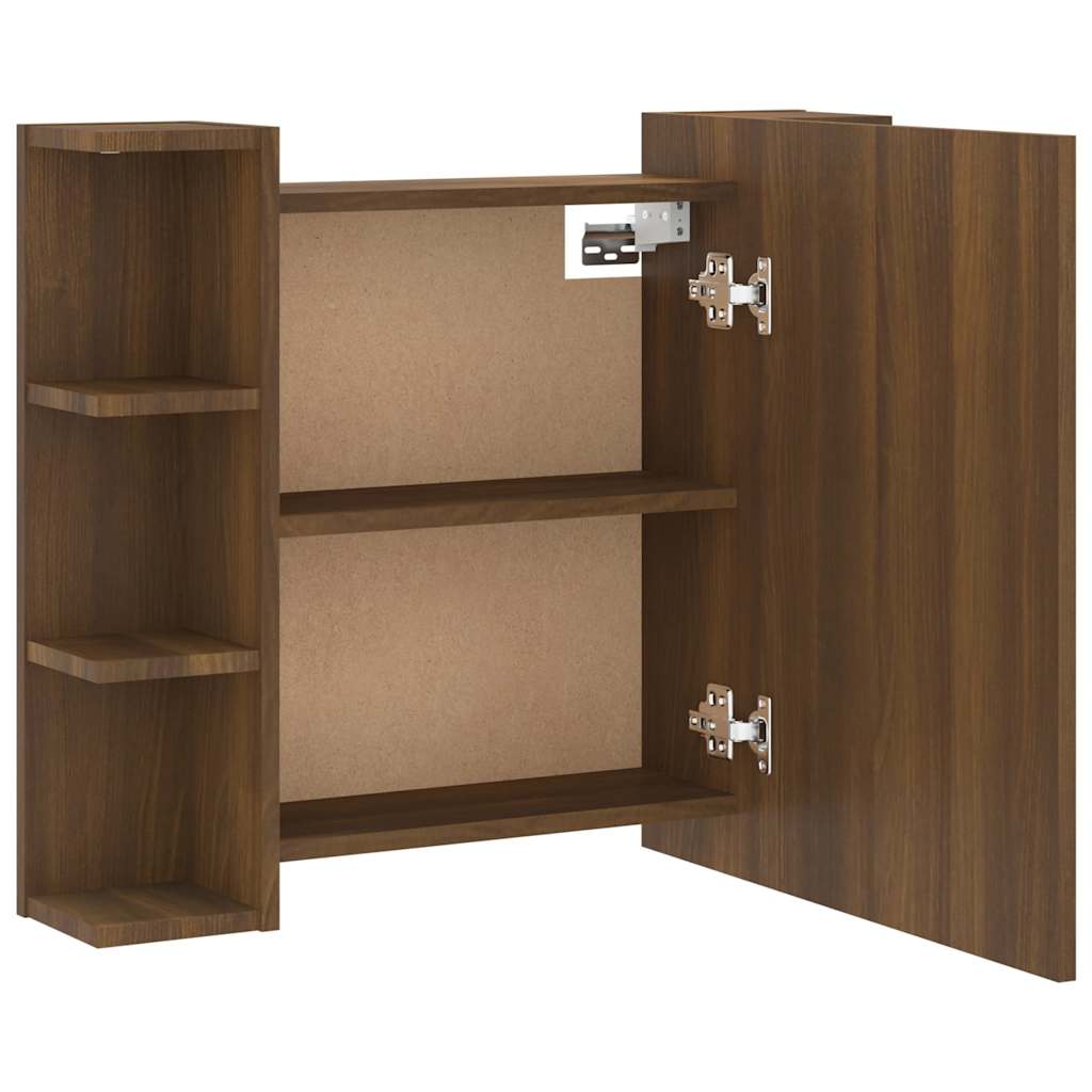 vidaXL Armoire de toilette avec LED aspect chêne marron 70x16,5x60 cm