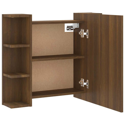 vidaXL Armoire de toilette avec LED aspect chêne marron 70x16,5x60 cm