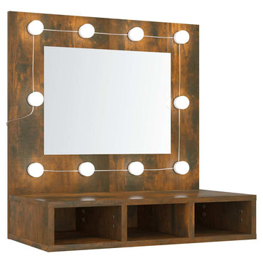 vidaXL Armoire de toilette avec LED Chêne fumé 60x31,5x62 cm