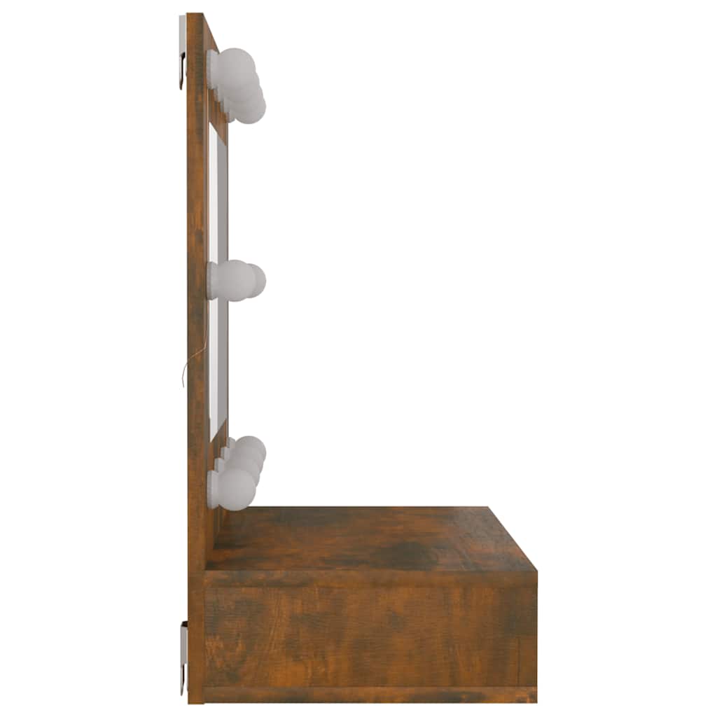 vidaXL Armoire de toilette avec LED Chêne fumé 60x31,5x62 cm
